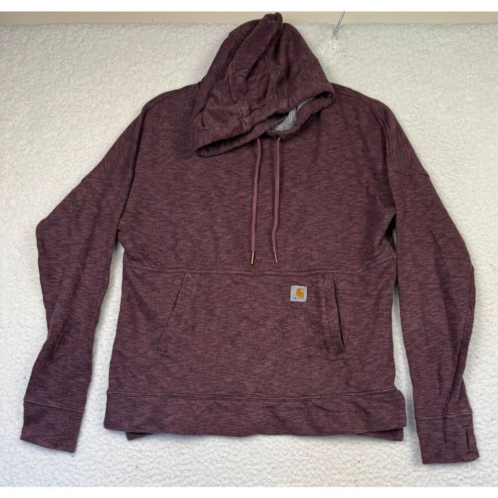 Carhartt Newberry Hoodie Womens XS Relaxed Fit Maroon‎ French Terry Pullover